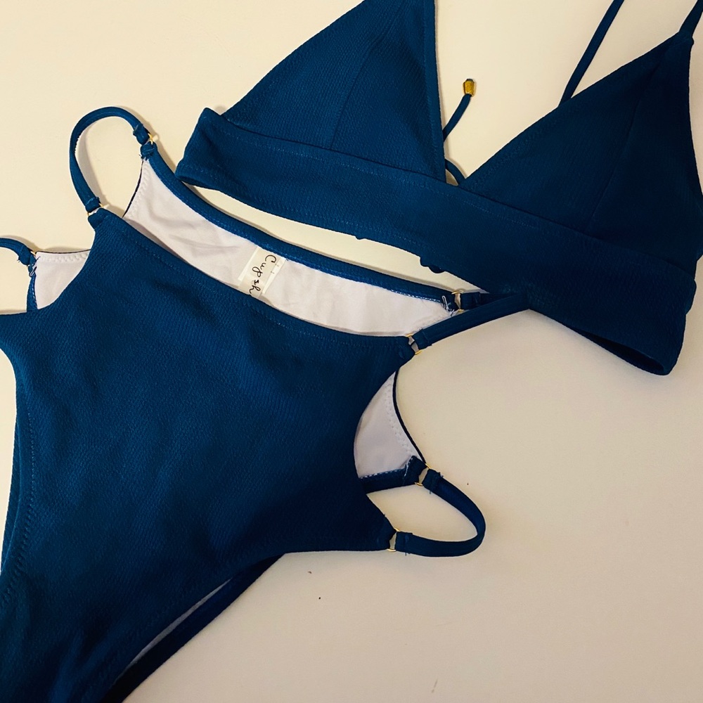 Ribbed Teal CupShe Bikini Set